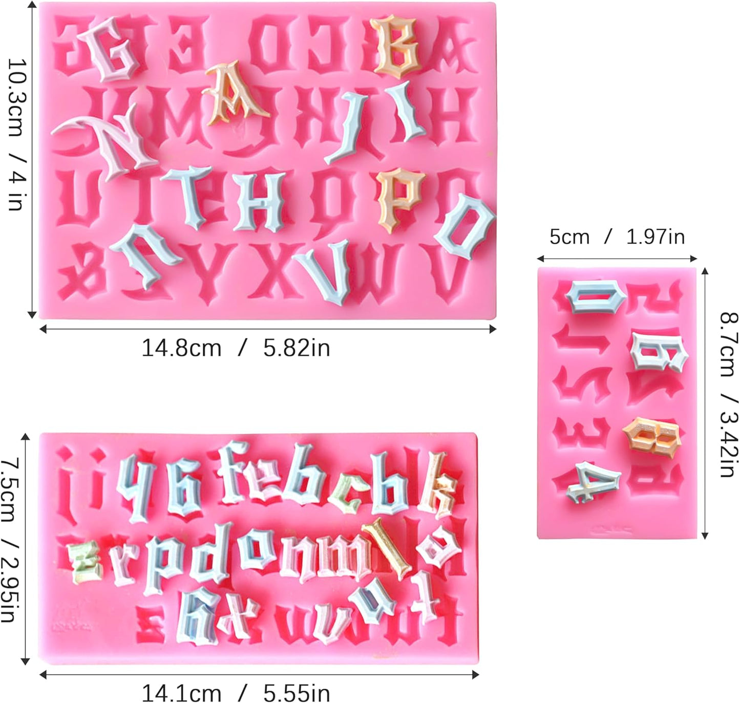 Letters Molds And Numbers Molds, 0-9 Number And 26 Letters Silicone Molds,Fondant Mold Chocolate Molds,Cookie Cutters,For Baking Desserts And Cake Decoration
