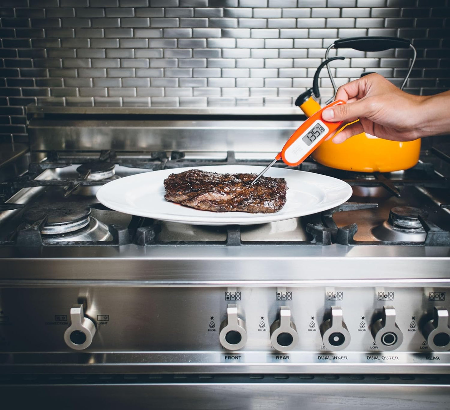 Lavatools Javelin® Ultra-Fast 3-Second Digital Instant Read Meat Thermometer for Grill and Cooking, 2.75" Probe, Compact Foldable Design, Large Display, IP65 Water Resistant, NSF Certified – Butter