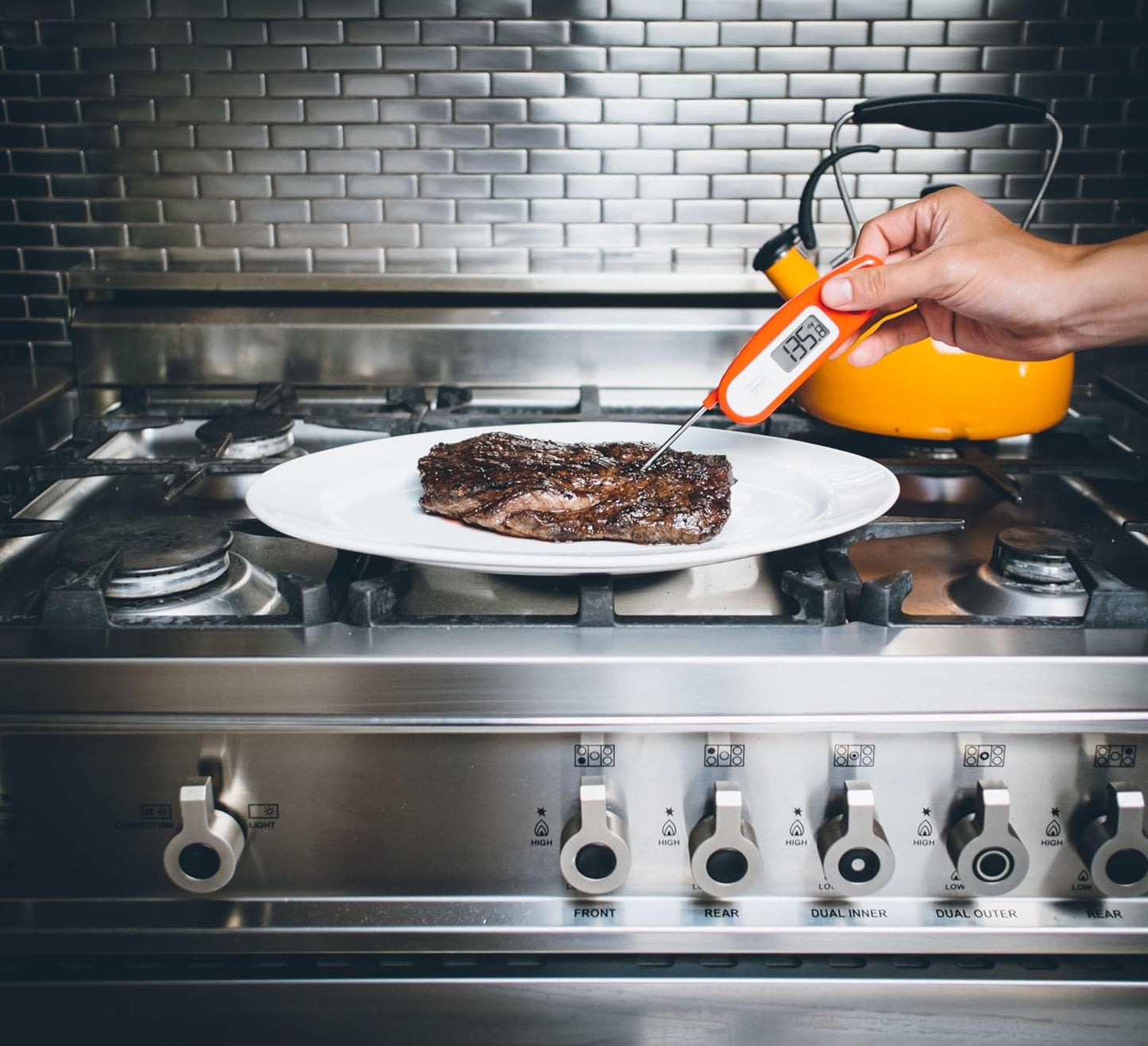 Lavatools Javelinยฎ Ultra-Fast 3-Second Digital Instant Read Meat Thermometer for Grill and Cooking, 2.75" Probe, Compact Foldable Design, Large Display, IP65 Water Resistant, NSF Certified โ Milk