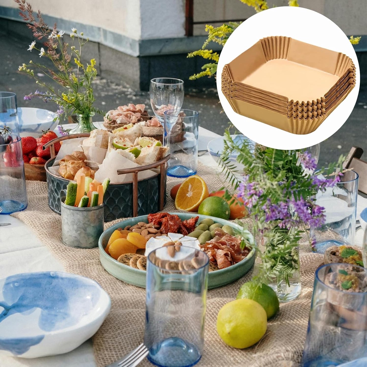 200PCS Air Fryer Liners Disposable,Victoyaw 9 Inch Square Air Fryer Parchment Paper Liners for 5-8QT Air fryer,Non-Stick Waterproof Airfryer Paper Liner