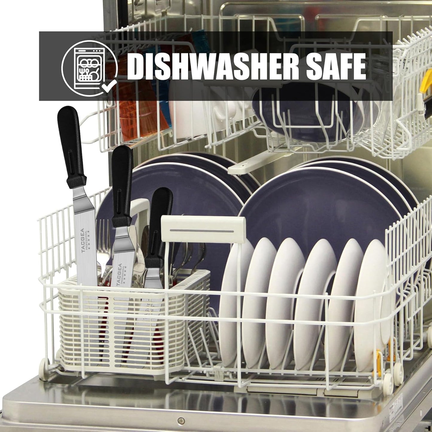 TACGEA Icing Spatula, Angled Offset Cake Spatula with 6", 8", 10" Stainless Steel Blade Set of 3