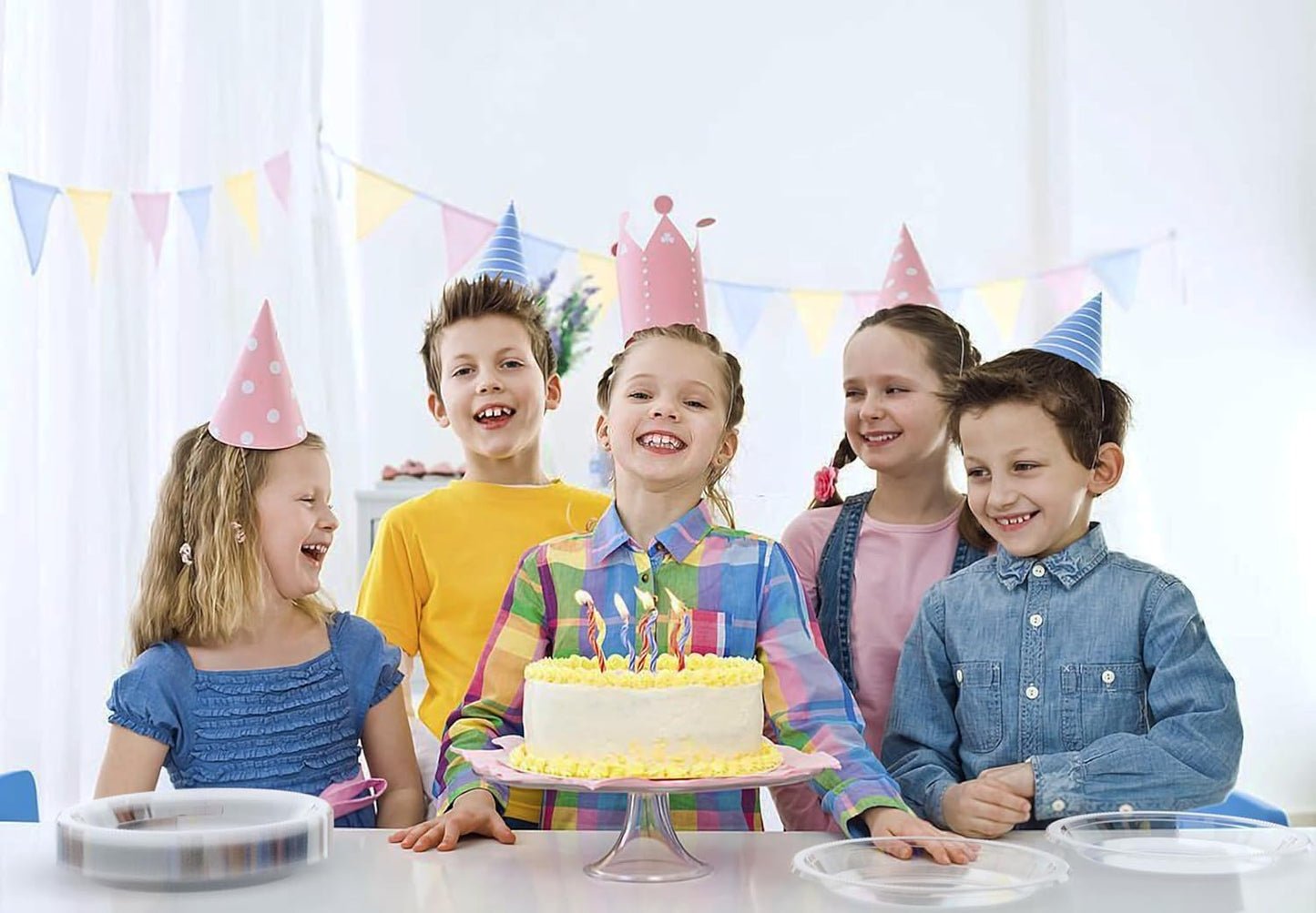 Exquisite Party Solids Clear Plastic Plates For Party 10" Clear Disposable Plates Heavy Duty Supplies 100 Pcs Plastic Dinnerware Sets Heavy Duty 350 GSM Disposable Dinnerware Set