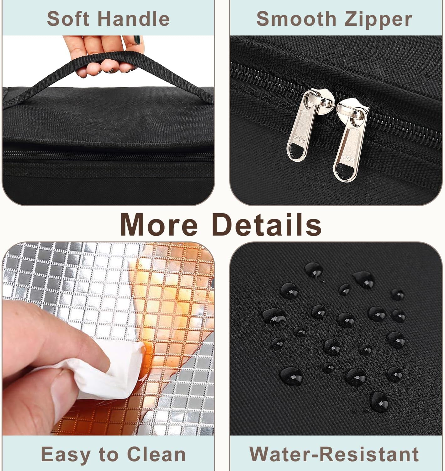 FlowFly Small Insulated Lunch box Portable Soft Bag Mini Cooler Thermal Meal Tote Kit with Handle for Work & School, Cyan