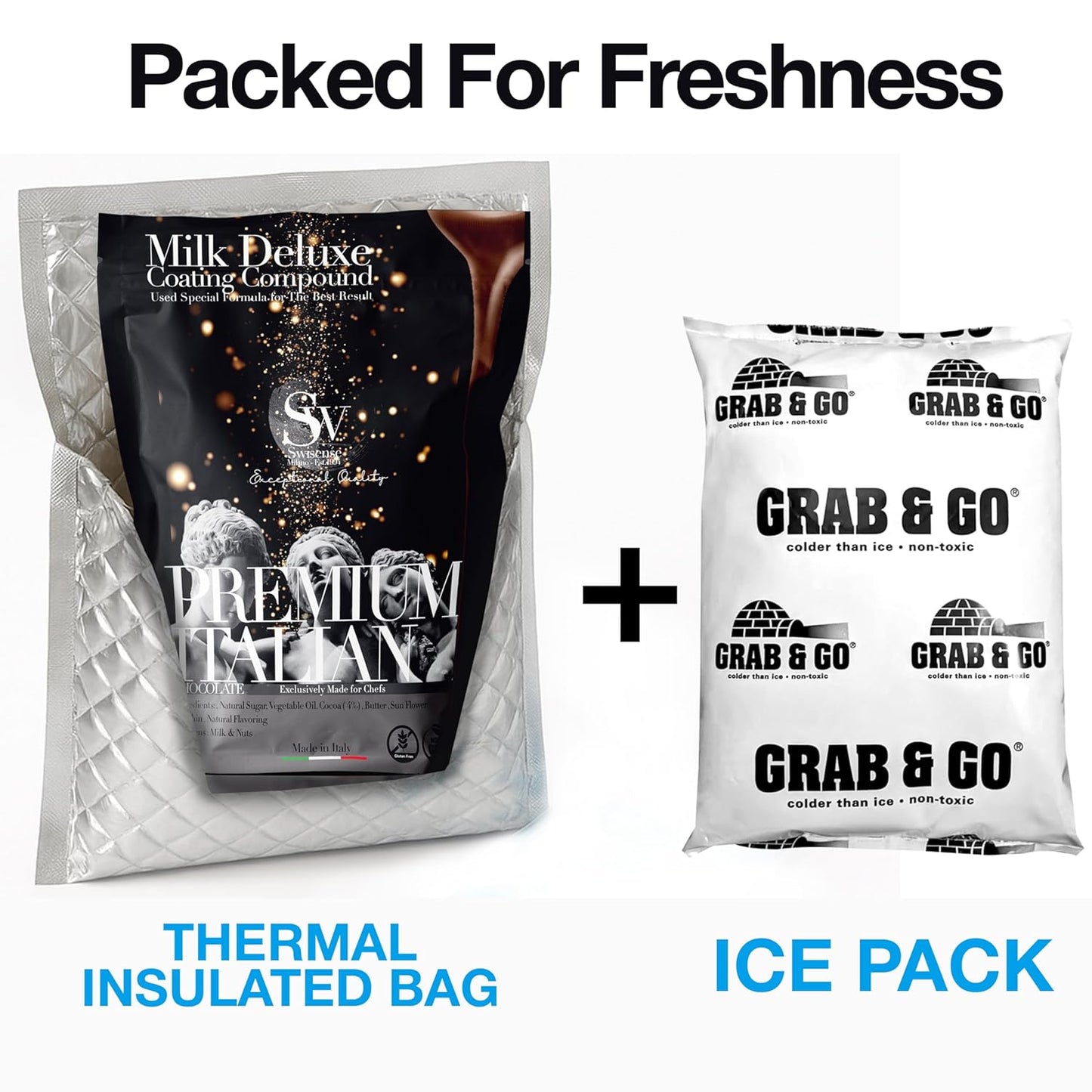 Premium Italian Melting Chocolate Candy Melts 5 Lbs | Only 5 Natural Ingredients | GMO and Gluten Free | Milk DeLuxe Compound Choco | Milk Chocolate Wafers | Resealable Pack | Perfect for Chocolate Fountain Fondue Baking Dipping