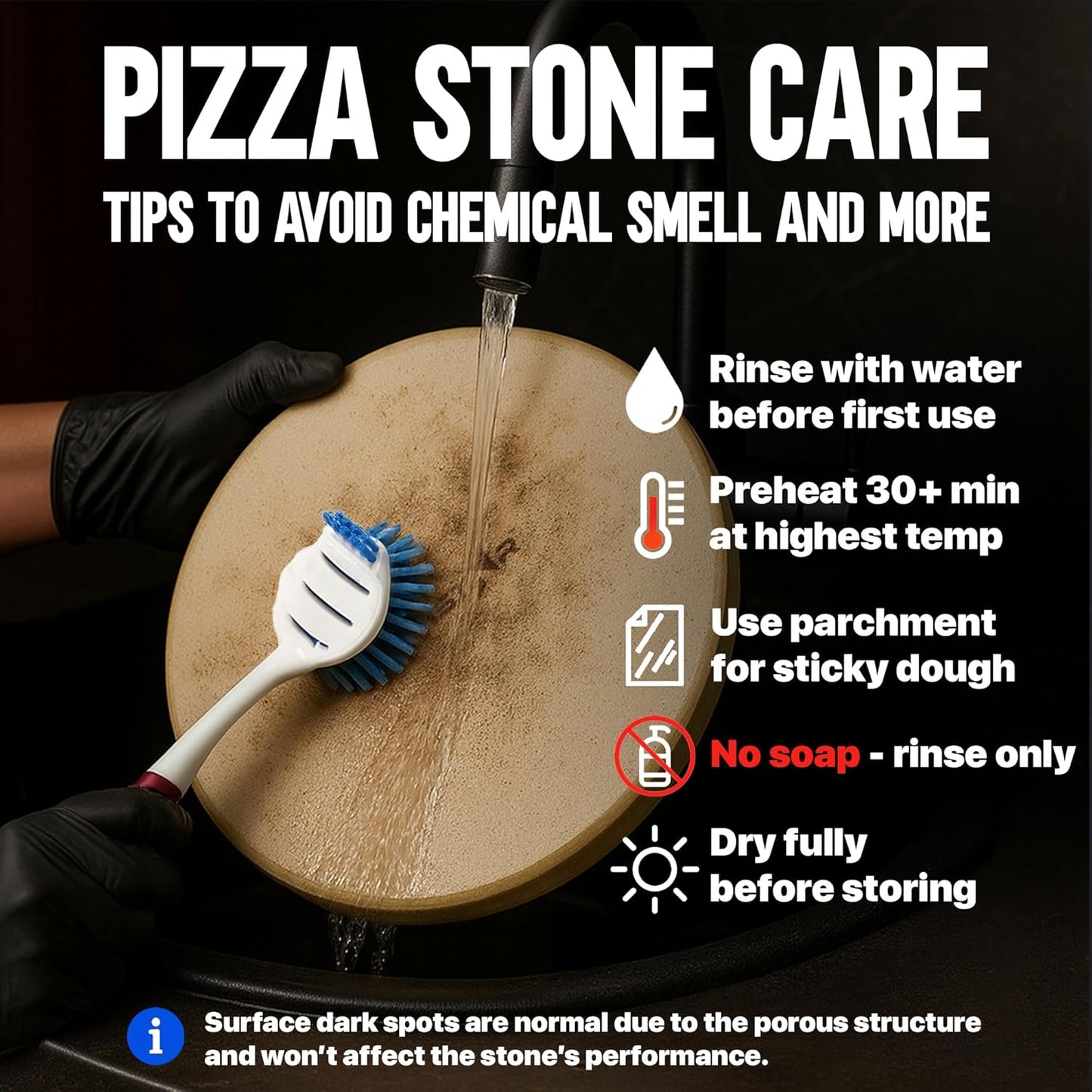 KitchenStar 12-inch Pizza Stone for Oven and BBQ Grill with Handles, Round, 5/8" Thick - Natural Cordierite, 1800 °F Resistant, Baking Stone Set with Stainless Steel Rack & Plastic Scraper Tool