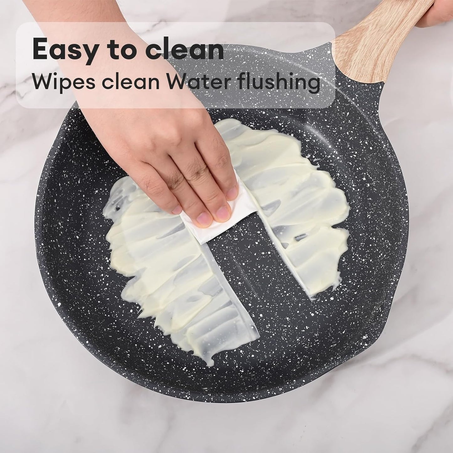 JEETEE 10 Inch Nonstick Frying Pan, Stone Coating Cookware, Nonstick Omelette Pan with Heat-Resistant Handle, Induction Skillet for Eggs (Grey)