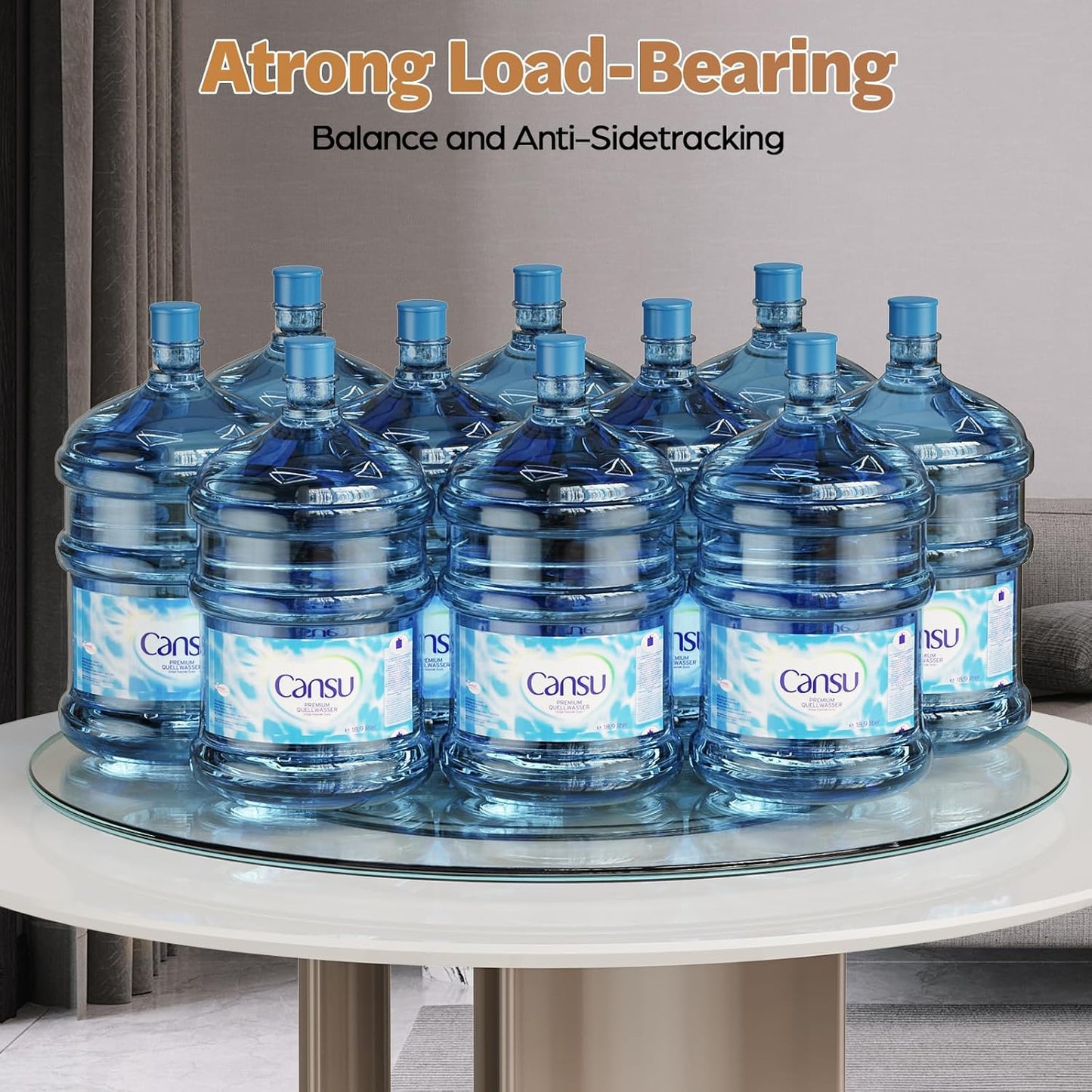 23" Glass Lazy Susan for Dining Table - Tempered Glass Round Clear Tabletop Large Rotating Tray, Silent & Smooth Spin (23inch/60cm)