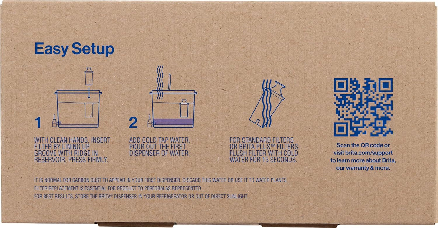 Brita UltraMax Large Water Dispenser with 1 BritaPlus Filter, 27 Cup, White (Package May Vary)