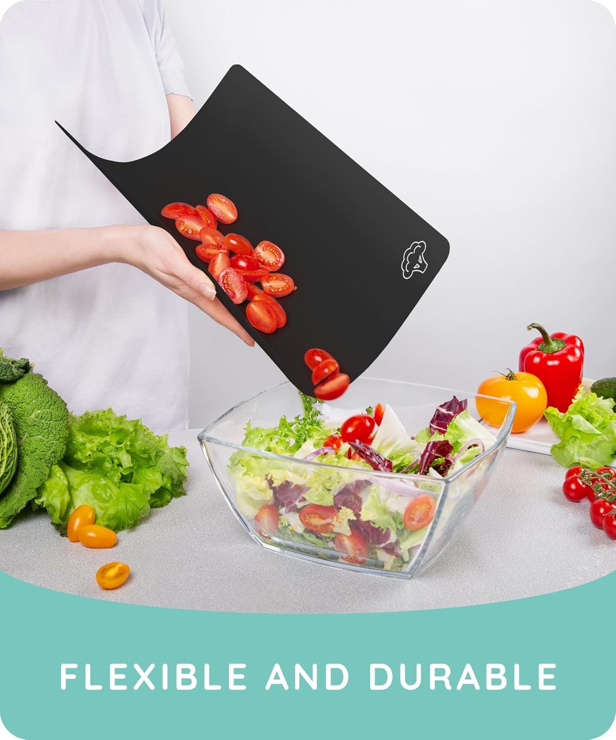 July Home Cutting Board Alternative for Kitchen - Extra Thick Flexible Plastic Cutting Board Set of 3, Non-Slip, BPA-Free, Easy to Clean, Colored Cutting Mats for Cooking, Durable Chopping Sheets