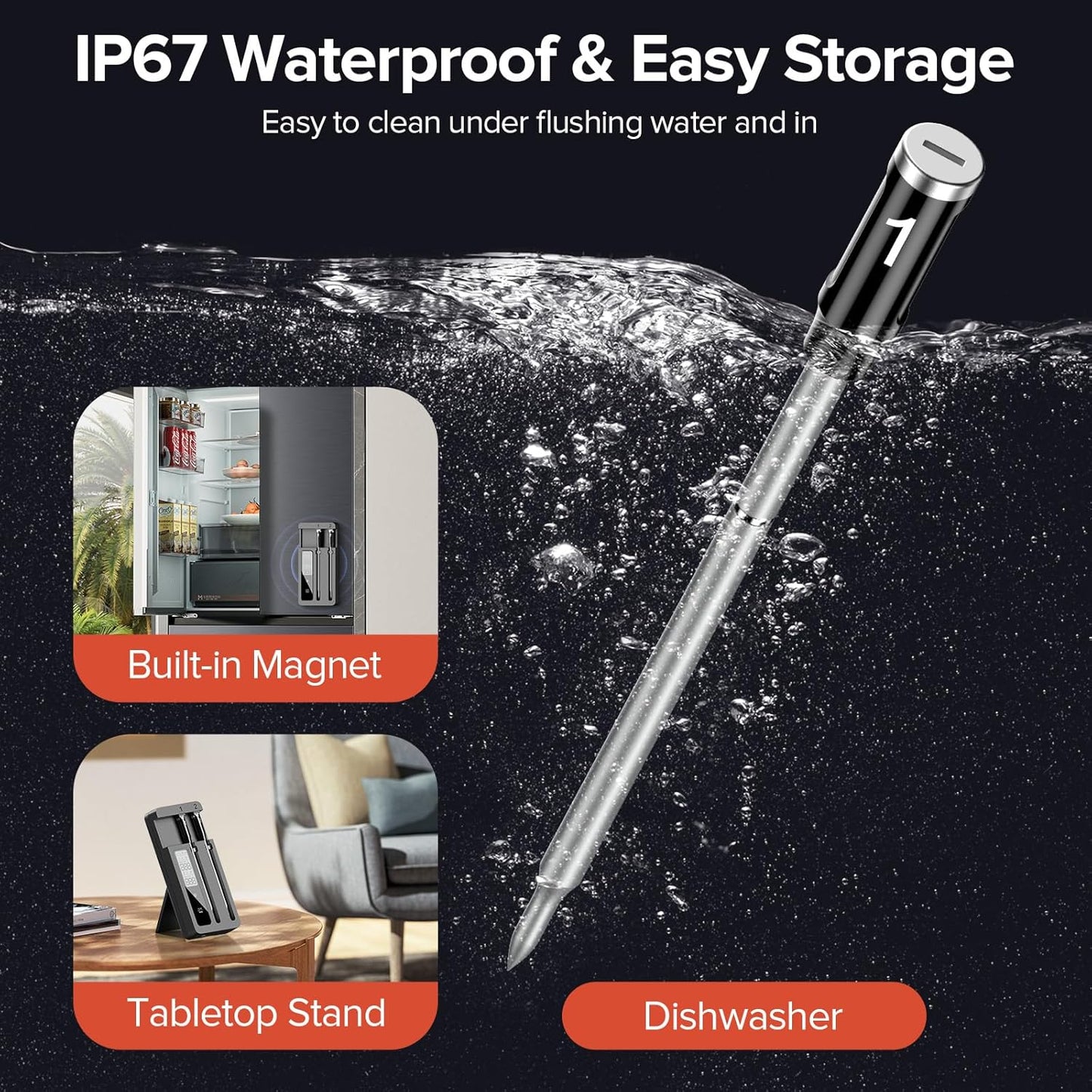 Smart Wireless Meat Thermometer with Dual Probes - Advanced Bluetooth Cooking Thermometer for Perfect Grilling, Smoking, Oven Roasting & Air Frying, Long Range Monitoring & Smart Alerts