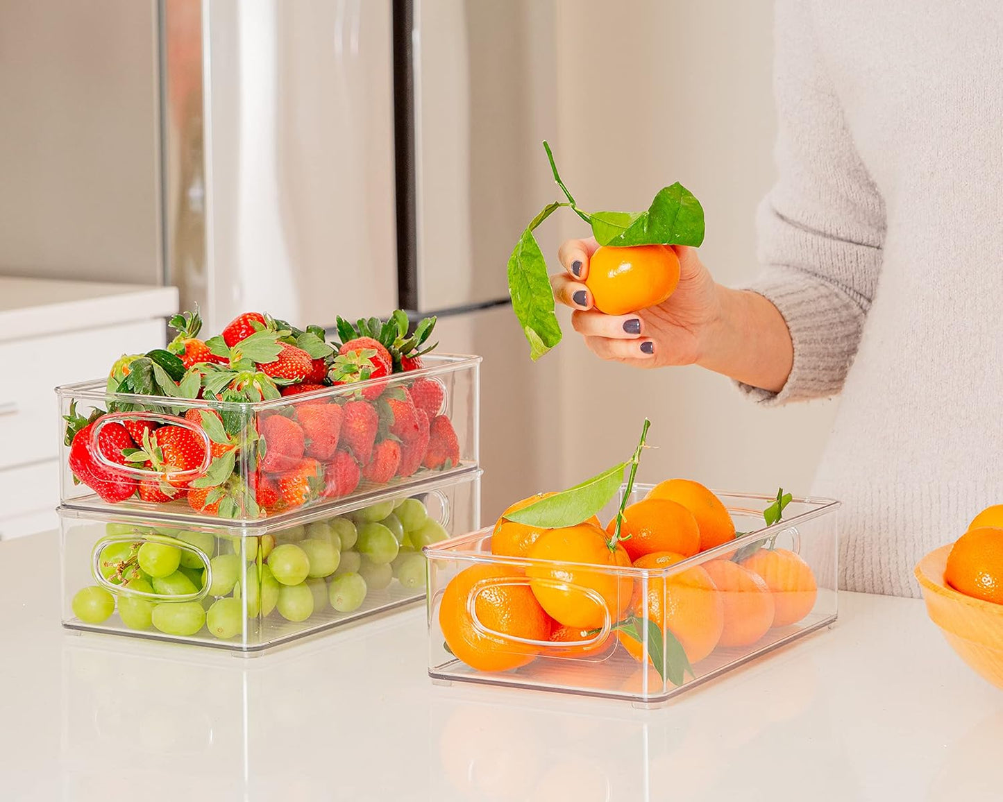 ClearSpace Plastic Pantry Organization and Storage Bins – Perfect for Kitchen/Fridge/ Refrigerator/Cabinet Organizers - 6 Pack