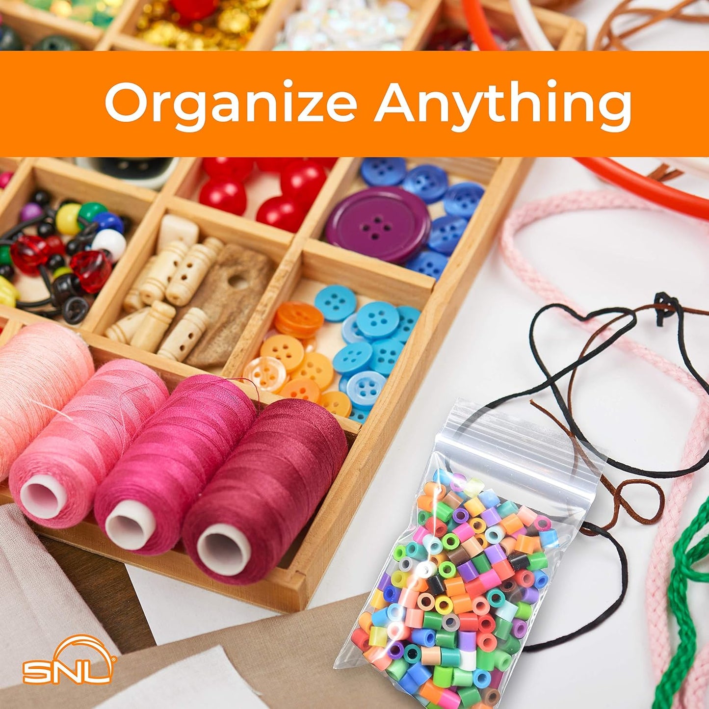 SNL Quality Zipper Lock Reclosable Clear Disposable Plastic Bags, Strong | 2" X 3" - 2 MIL - 1,000 Bags