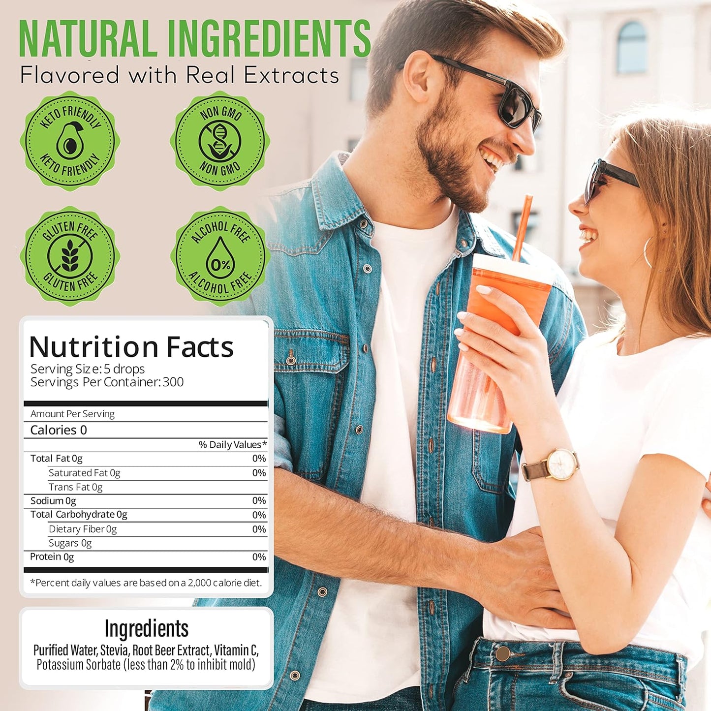 Stevia Select Root Beer Flavored Liquid Stevia β Zero Calorie Coffee, Tea, Drink & Baking Sweetener, All-Natural, No Erythritol, Keto-Friendly Sugar Alternative, 300 Servings β 2 Oz (1 Pack)