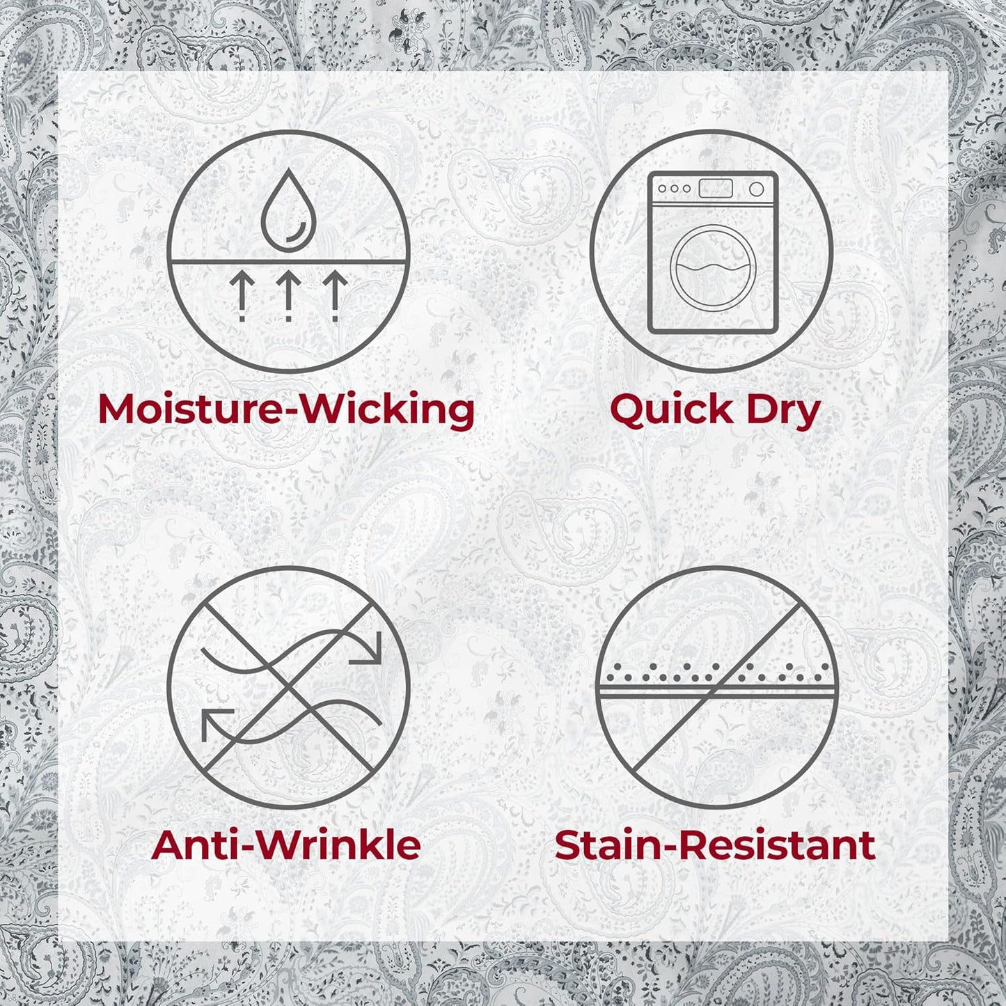 Mellanni Twin Sheets Set - 3 PC Iconic Collection Bedding - Hotel Luxury, Extra Soft, Cooling Bed Sheets - Wrinkle, Fade, Stain Resistant (Twin, Paisley Gray)