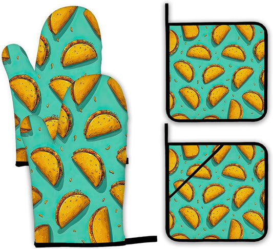“Mexican Taco Oven Mitts and Pot Holders Set Review | The Kitchen Nook’s Fun and Functional Kitchen Essential”