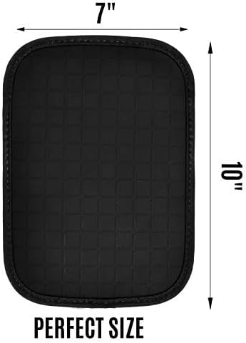 Silicone Kitchen Pot Holders with Pockets, 2 Pc Set Trivet, Steam and Heat Resistant Hand and Countertop Protection Hot Pads, Non-Slip Grip potholders, Terrycloth Interior Lining, Black