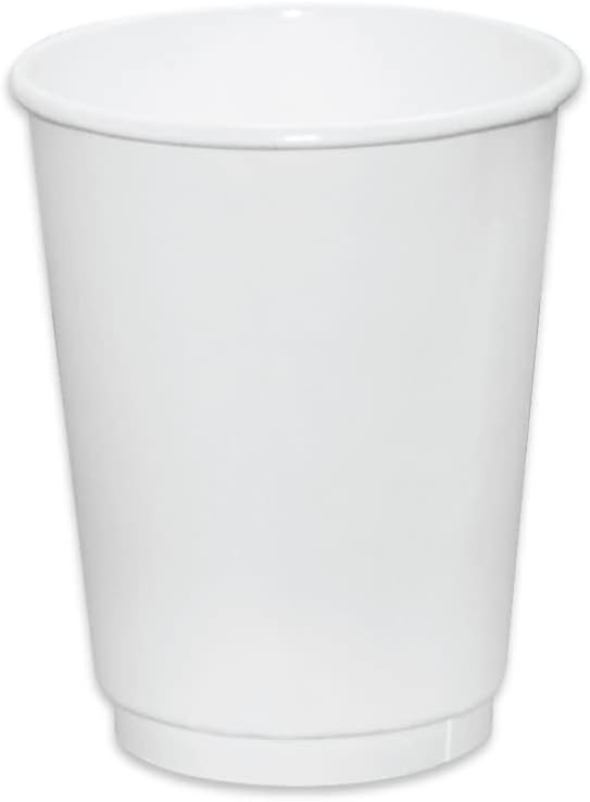 Insulated Paper Cups for Coffee & Tea Made in USA | Recyclable Double Wall Disposable To-Go Cups for Hot Beverages | Sturdy, Food Safe, and Eco-Friendly Hot Cups (12 oz, 500 Count)