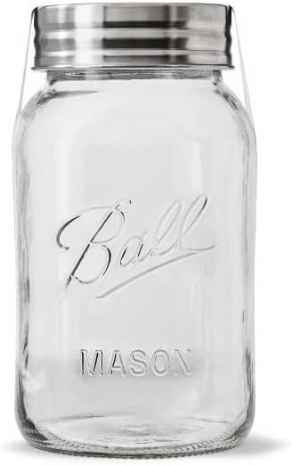 Ball Regular Mouth Glass Mason Jars with Lids and Bands, Used for Canning (Quart, 32 Ounce (Pack of 6))