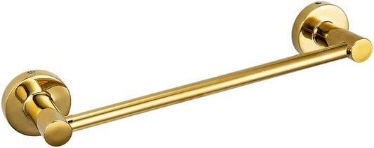 JiePai Bath Towel Bar Gold, 11.8 Inch Stainless Steel Towel Rack Bathroom Towel Holder Wall Mount Kitchen Dish Cloth Hanger (Gold, 11.8 Inch)