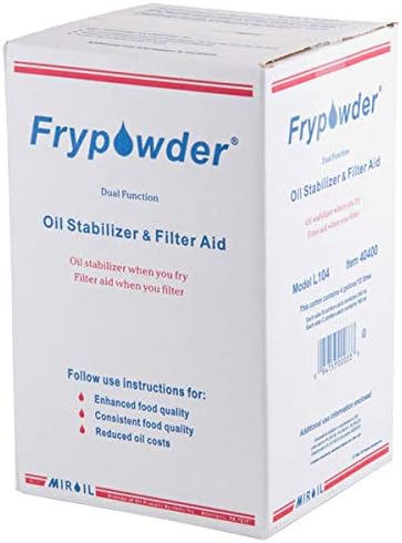 MirOil L104 Fry Powder Oil Stabilizer and Filter Aid, Case of 4 Gallons of Fry Powder, Remove Fryer Oil Contaminant, Reduce Grease Usage, Deep Fryer Cooking Grease Saver, Saves & Remove Carbon Deposit