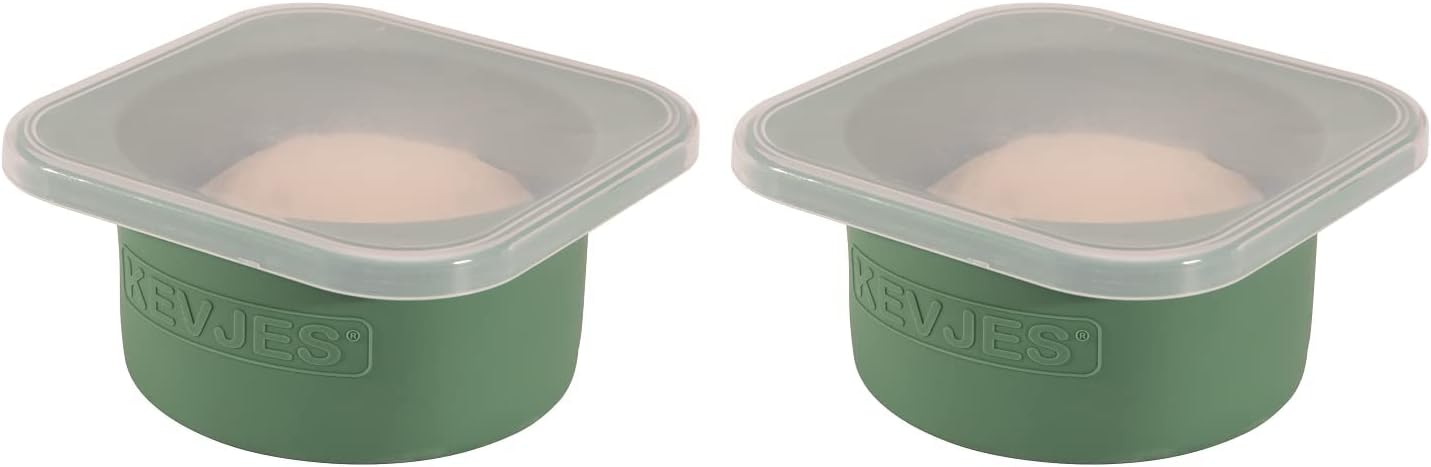 Stackable Silicone Artisan Pizza Dough Proofing Boxes Fermentation Containers with Lids-2 pack-500ml portion (Green)