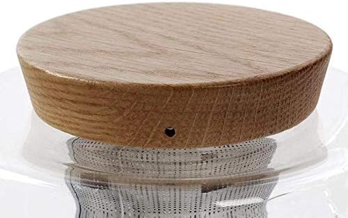 Viva Infusion Borosilicate Glass Tea Pot for Stovetop with Loose Leaf Tea Infuser Mesh - 34 ounce/1 Liter - Modern Teapot Features Bamboo Wood Lid, Tea Maker for Blooming