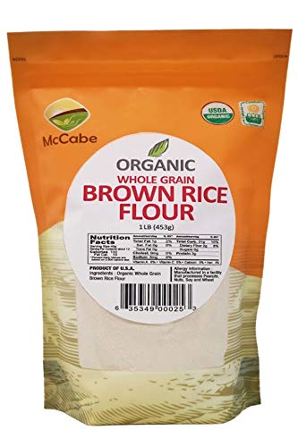 McCabe Organic Brown Rice Flour - Brown Rice Flour Organic | Rich with Fiber & Minerals | USDA and CCOF Certified | Product of USA | 1Lb (Pack of 2)