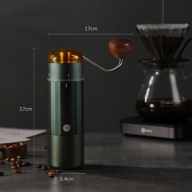Manual Coffee Grinder, Z5 Hand Coffee Grinder with 25g Capacity External Adjustable Knob, Manual and Electric Dual Mode grinder, Espresso, Mocha, Pour-over, French Press Green