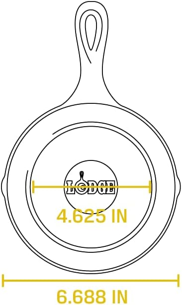 Lodge 6-1/2 Inch Cast Iron Pre-Seasoned Skillet – Signature Teardrop Handle - Use in the Oven, on the Stove, on the Grill, or Over a Campfire, Black