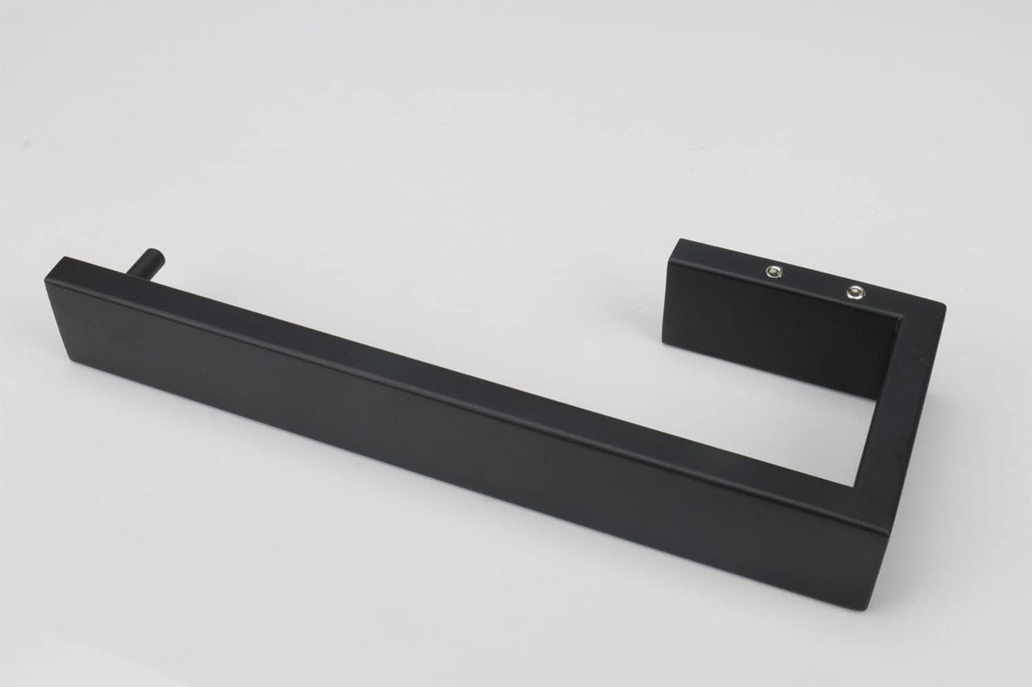 TocTen Hand Towel Holder/Towel Ring - 2Pack Thicken SUS304 Stainless Steel Bathroom Hand Towel Hanger, Heavy Duty Wall Mounted Towel Rack, Square Hand Towel Bar for Bathroom (Matte Black,2 Pcs 9 in)