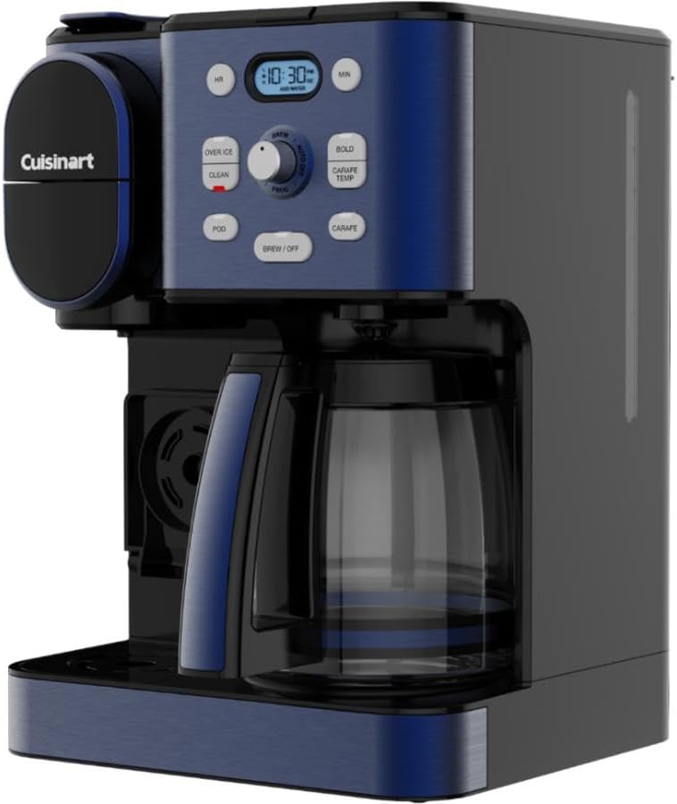 Cuisinart Coffee Maker, 12-Cup Glass Carafe, Automatic Hot & Iced Coffee Maker, Single Server Brewer, Navy Blue, SS-16