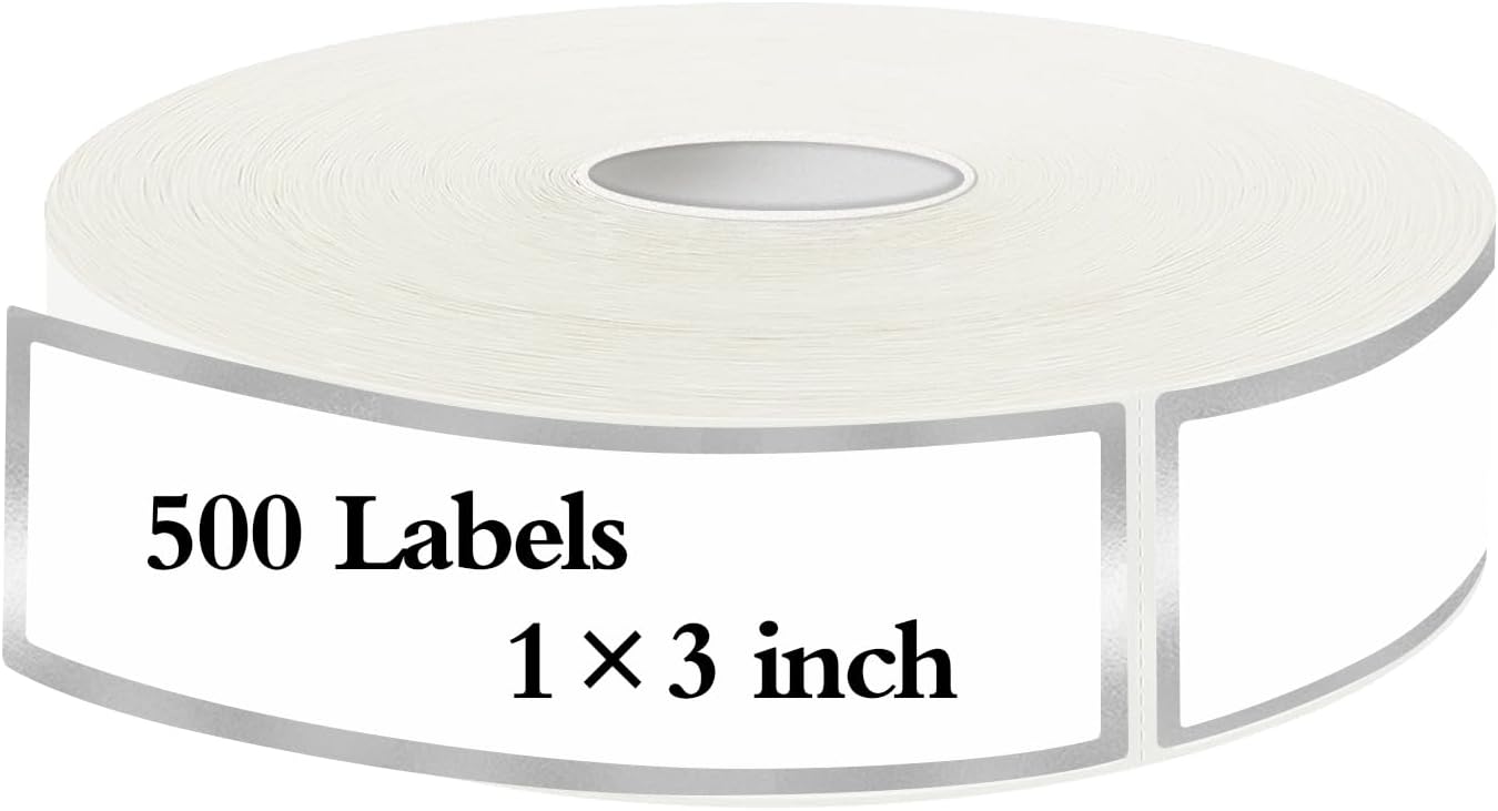 500 Silvery Border Removable Freezer Labels Water Oil Resistant with Perforation Line for Food Containers Jars Pantry Organization (Ink Quick-Dry，1” x 3”)
