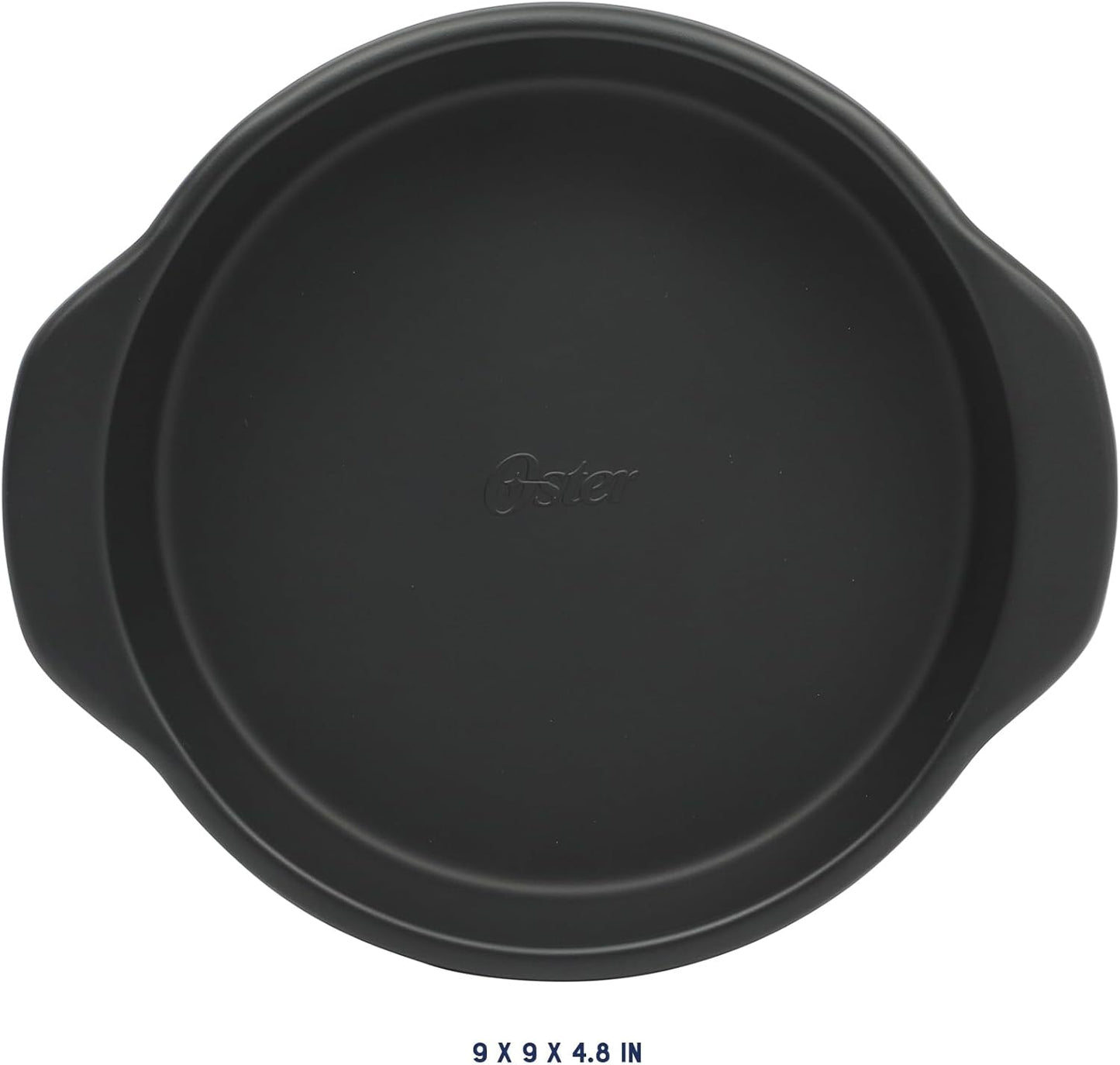 Oster Teston 9" Round Nonstick Carbon Steel Cake/Bake Pan - Matte Black