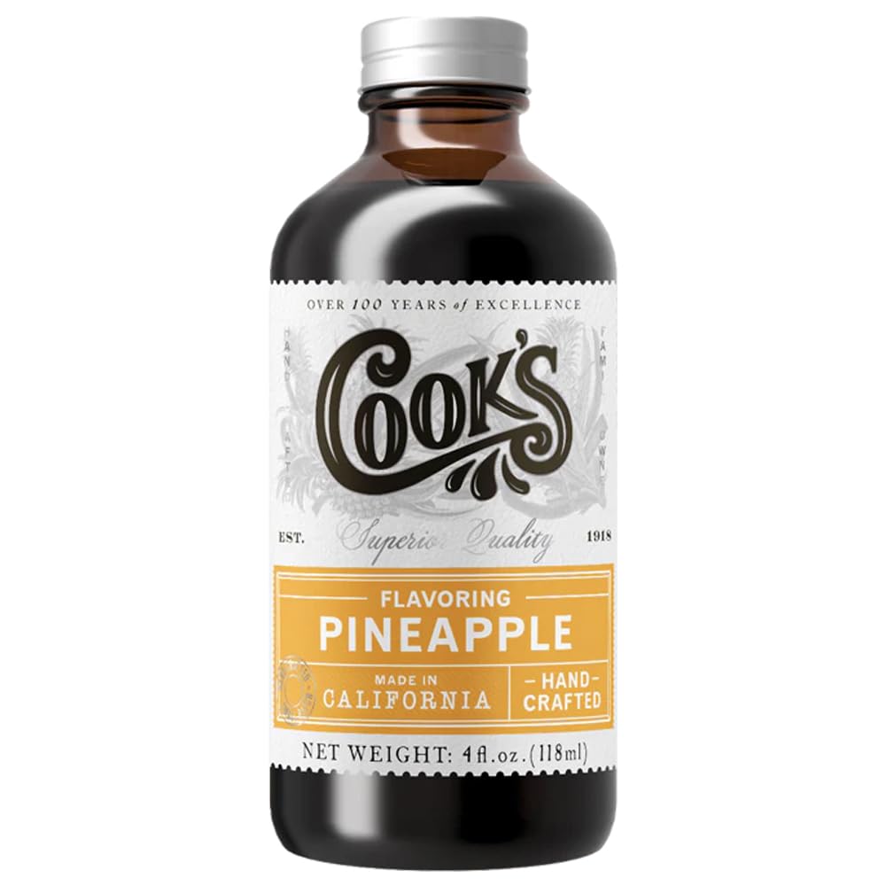 Cook's, Pineapple Flavoring for Baking, Candies, Cakes, Smoothies, Beverages, 4 oz