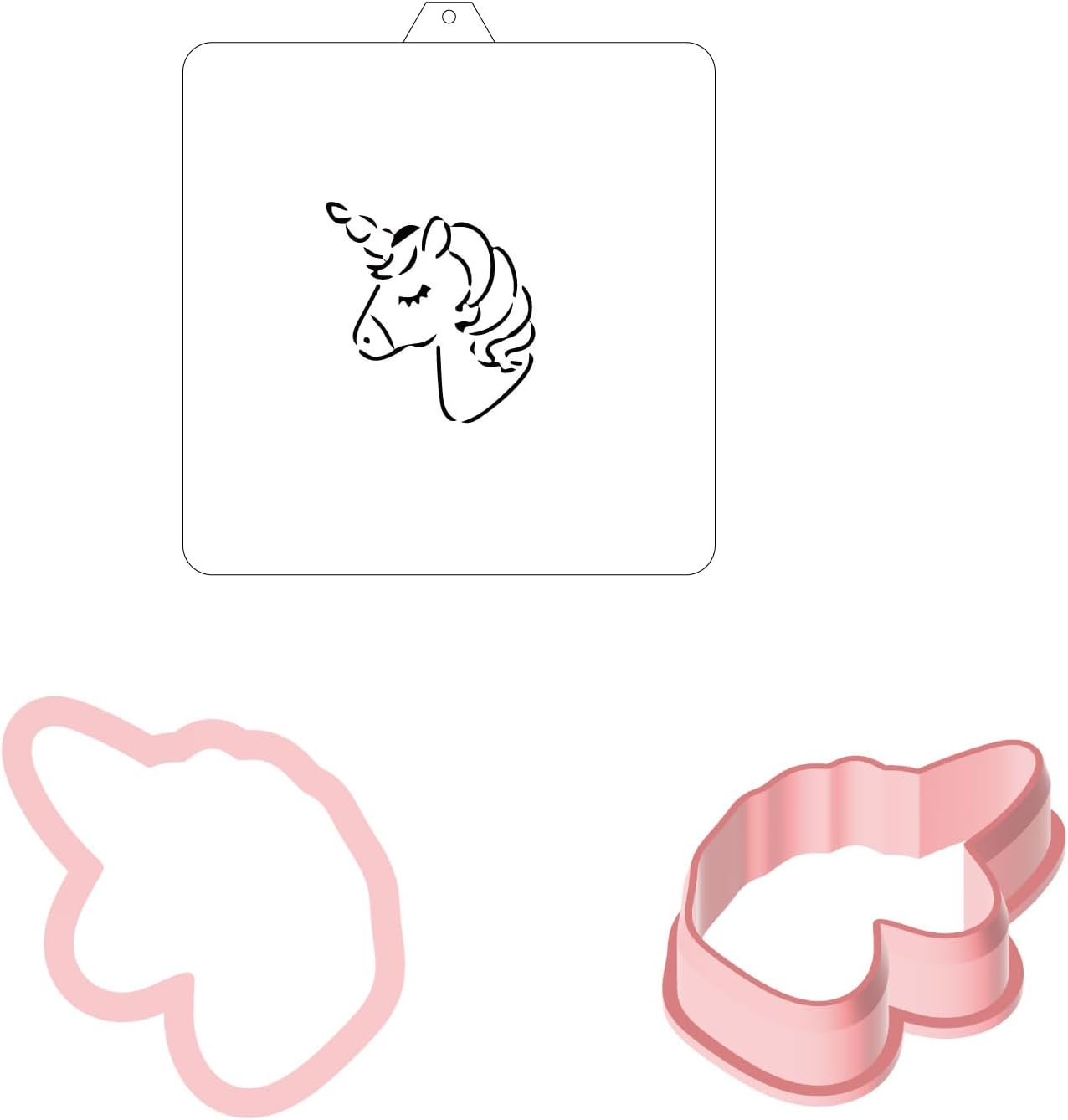 Cookie cutter and stencil set Baking stencils and cutters bundle DIY bakery decorating kit Cookie cutter with stencils Icing stencil Unicorn PYO Stencil paint your own cookies (Unicorn)