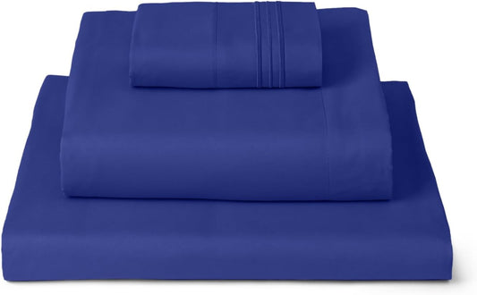 Mellanni Twin XL Sheets Set - 3 PC Iconic Collection Bedding - Hotel Luxury, Extra Soft, Cooling Bed Sheets - Wrinkle, Fade, Stain Resistant (Twin Extra Long, Royal Blue)