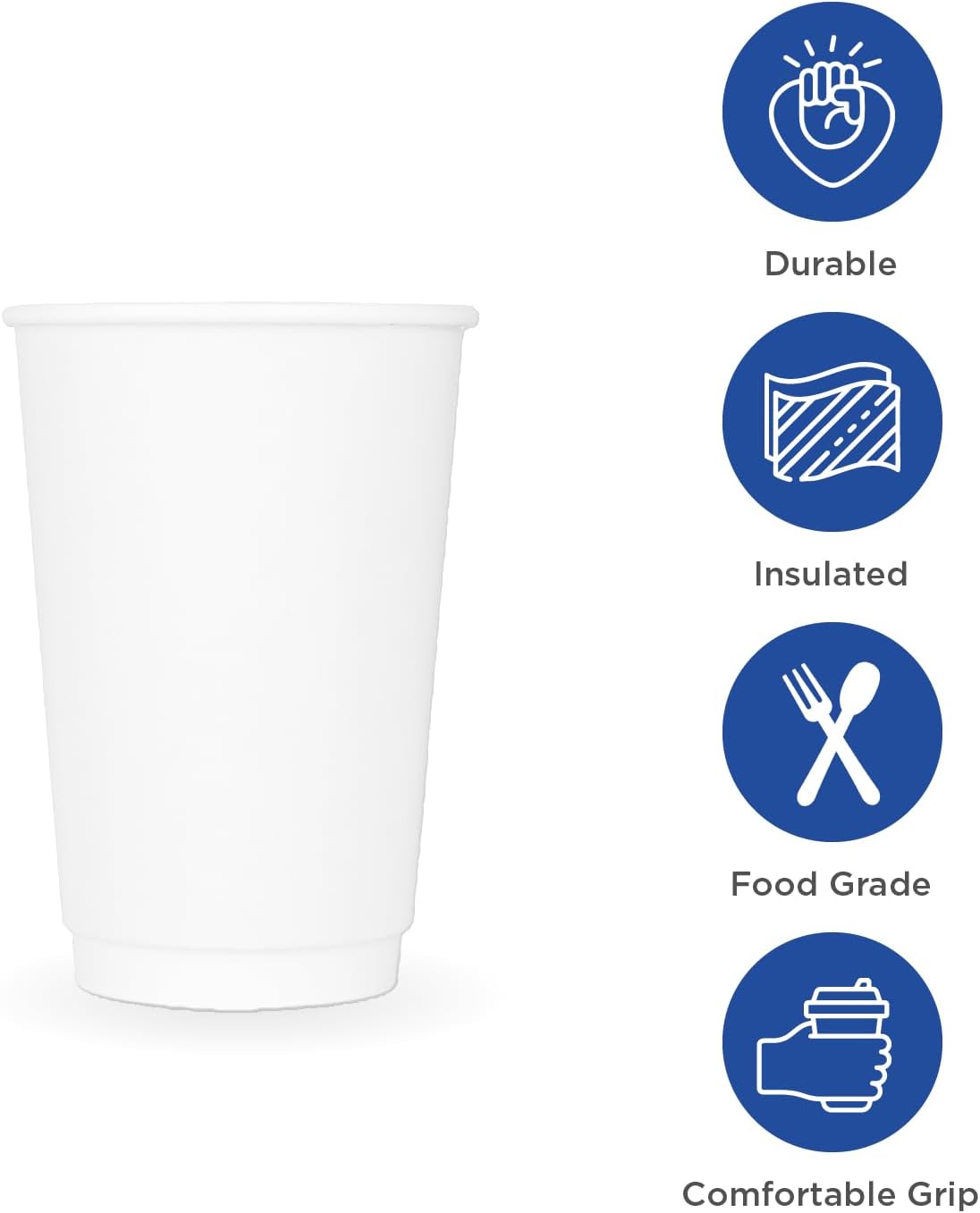 Karat C-KIC516W 16 oz Insulated Paper Hot Cup, White, White (Pack of 500)