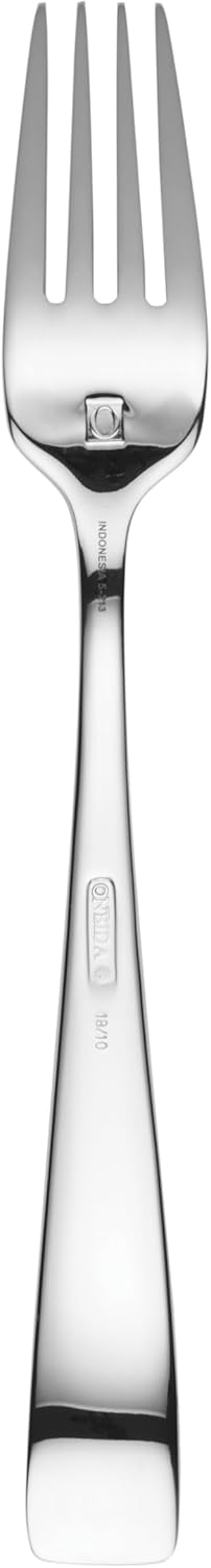 Oneida Silverware Set For 12, Moda 75-Piece Fine Flatware Set with Serving Utensils, Service For 12, 18/10 Stainless Steel, Mirror Finish, Dishwasher Safe, Knives Spoons and Forks Set(Silver 75 Piece)