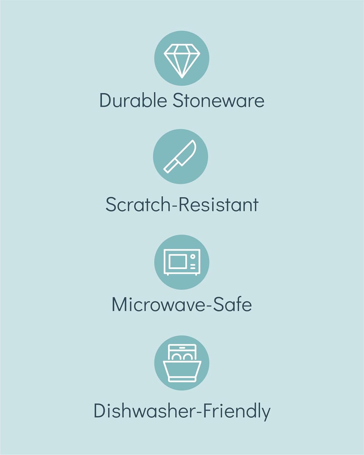 Matte Black Dinnerware Set - 32-Piece Stoneware Set for 8 People - Dishwasher & Microwave Safe - Black Matte