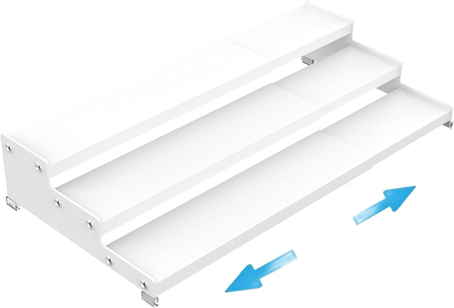 Expandable Spice Rack Storage organizer with 3-Tier step shelf cabinet,seasoning racks organizion.Great for Kitchen countertop shelves,Pantry and more(1Pack/White)