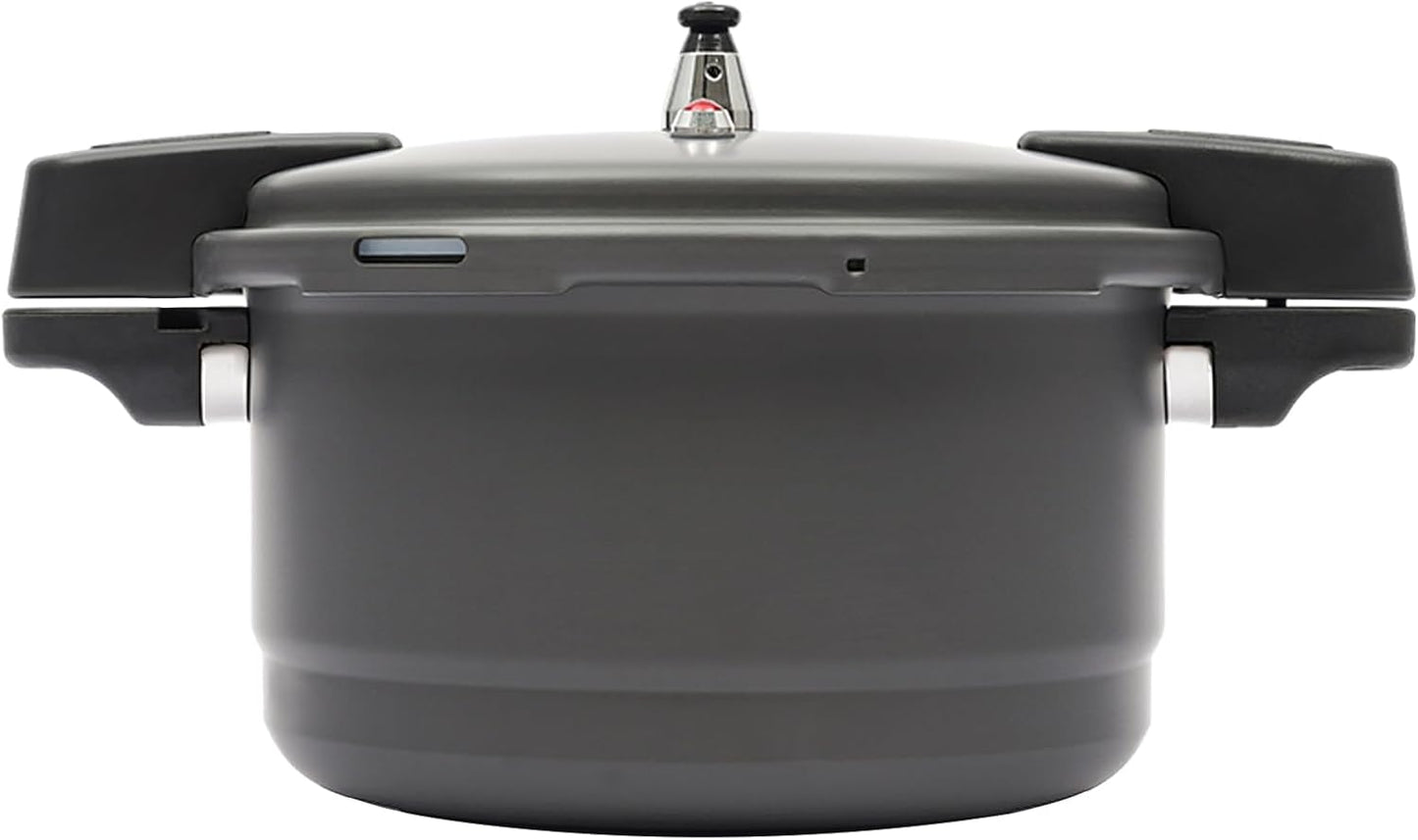9L/9.5 Quart Gas Pressure Canner Pressure Cooker Pot Aluminium Alloy Dark Grey, for Stewiing, Steaming