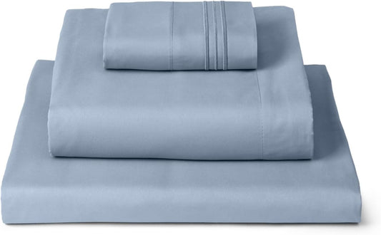 Mellanni Twin XL Sheets Set - 3 PC Iconic Collection Bedding - Hotel Luxury, Extra Soft, Cooling Bed Sheets - Wrinkle, Fade, Stain Resistant (Twin Extra Long, Blue Hydrangea)