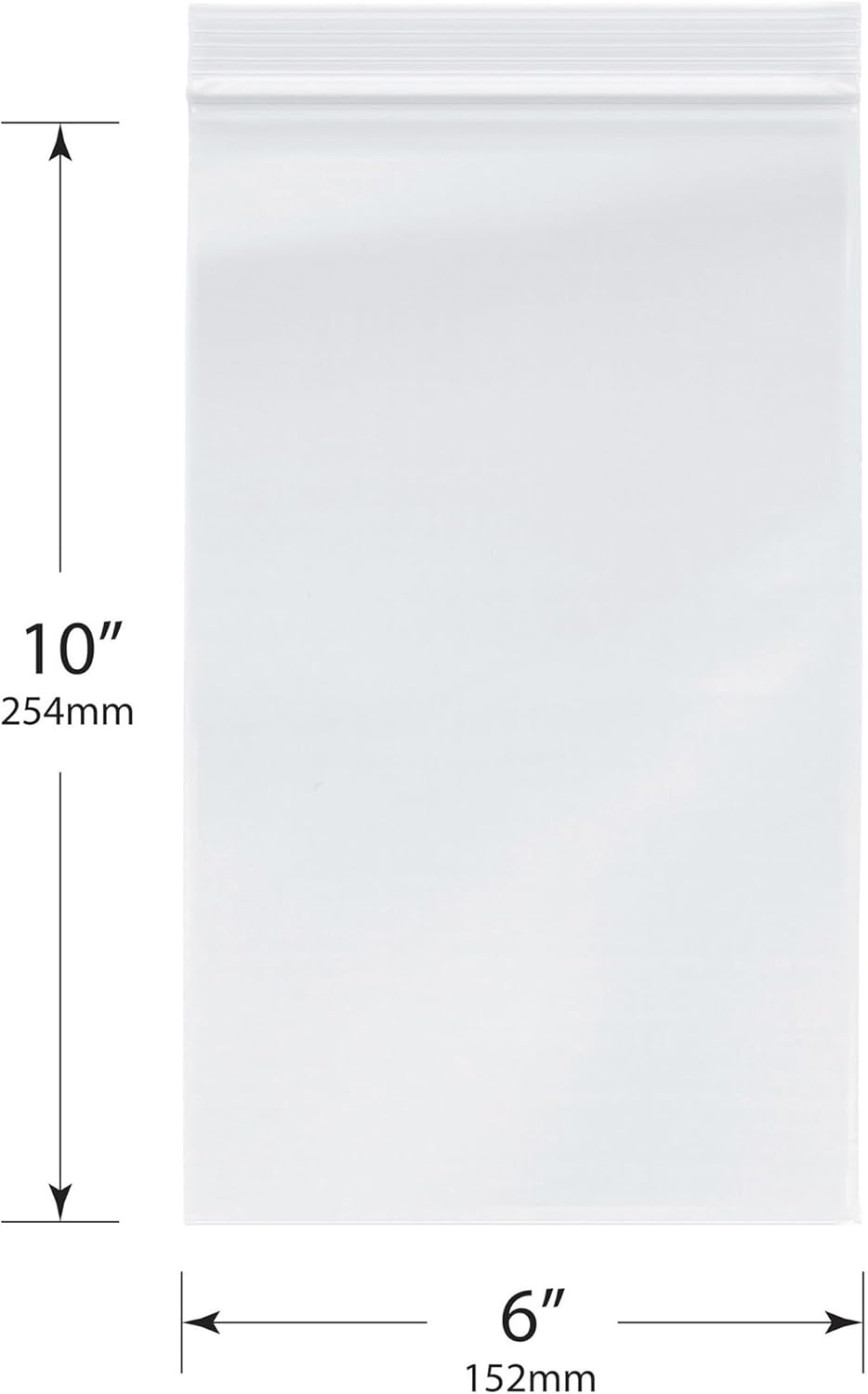 Plymor 6" x 10" (Pack of 200), 4 Mil Heavy Duty Zipper Reclosable Plastic Bags