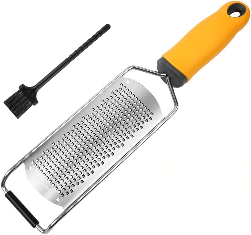Pro Zester Grater, Lemon Zester, Parmesan Zester, Chocolate, With Razor-Sharp Stainless Steel Blade, Protective Cover and Cleaning brush, Dishwasher Safe, by Nspring
