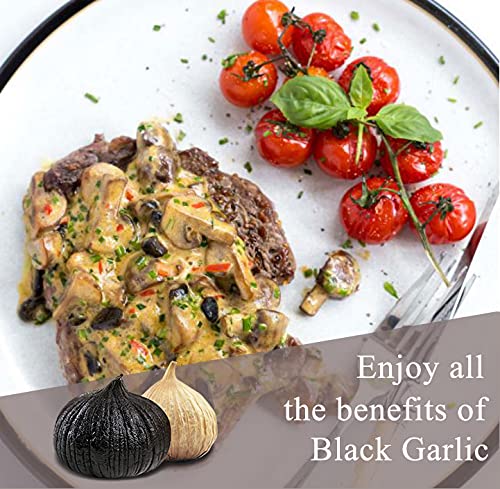 Orgnisulmte Black Garlic Made in Canada Whole Black Garlic Bulbs Fermented for 90 Days,Black Garlic Cloves All Natural 8.82 Oz