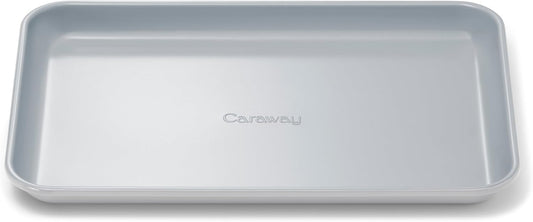 Caraway Nonstick Ceramic Small Baking Sheet (9x13”) – Non-Toxic, PTFE & PFOA Free – Oven Safe – Aluminized Steel Core – Mini Sheet Pan for Baking, Roasting & More - Gray