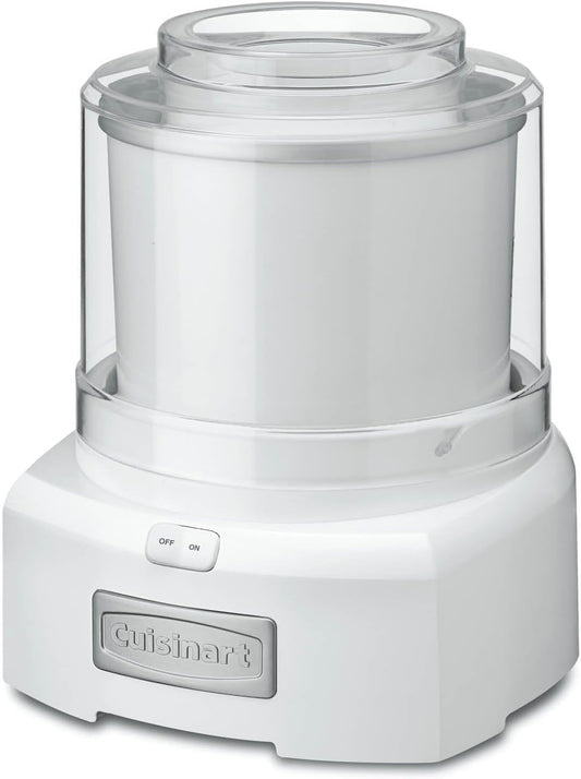 Cuisinart Ice Cream Maker Machine, 1.5 Quart Double Insulated Machine, Sorbet and Frozen Yogurt Maker, Ready in 20 Minutes, ICE-21P1, White
