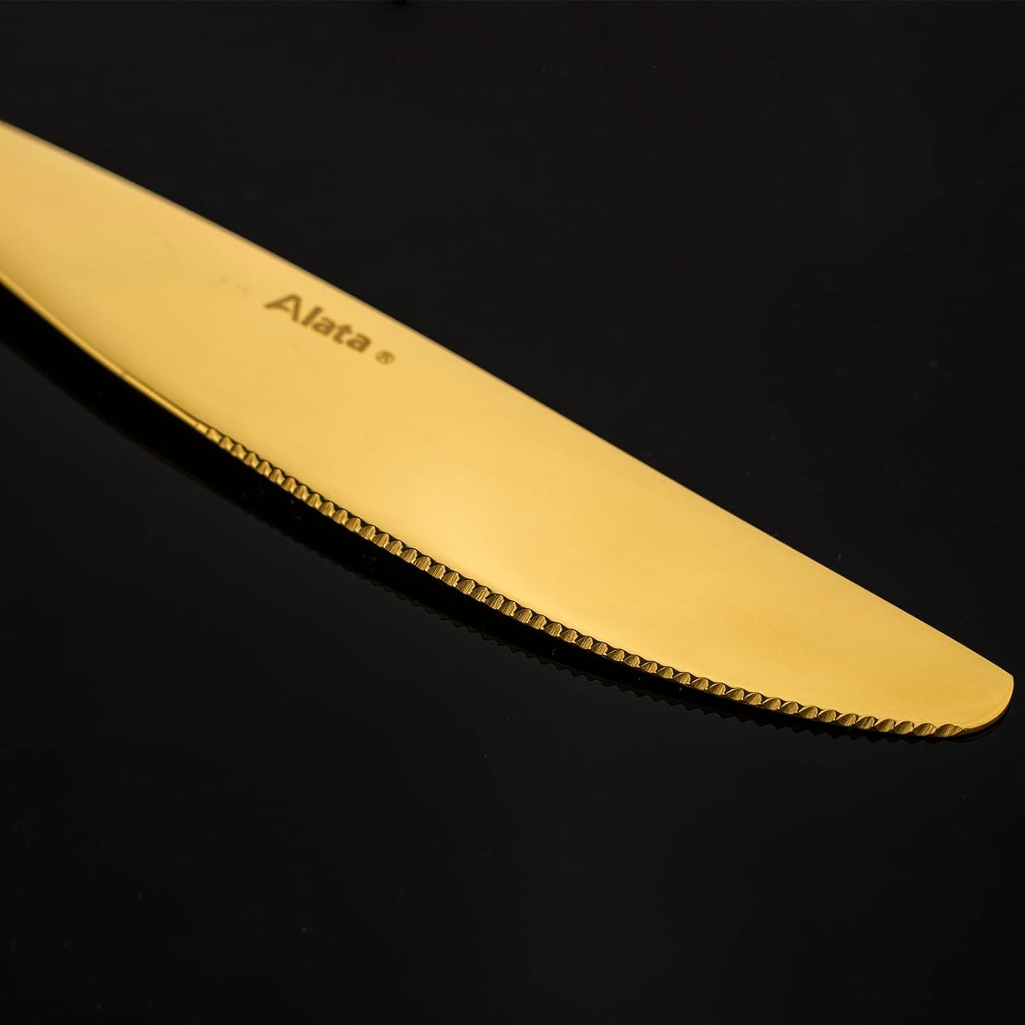 Alata Cube Gold 20-Piece Flatware Set, Forged Cutlery Set, Mirror Finish Silverware Service for 4, Stainless Steel Tableware with Square Handle for Home/Restaurant, Dishwasher Safe