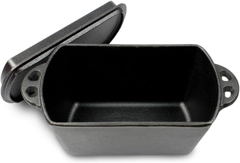 Voulosimi Cast Iron Loaf Oven Pan - 4.33"x4.92"x8.66" Durable Loaf Pans Rectangular Baking Pan for home baking (Bread Pan, 2 x 2 QT)