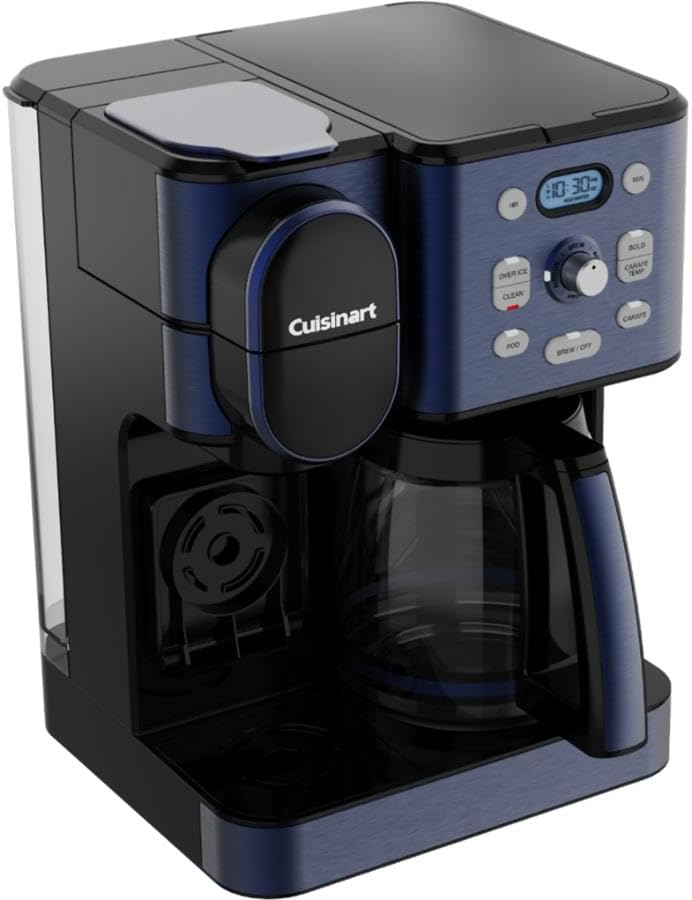 Cuisinart Coffee Maker, 12-Cup Glass Carafe, Automatic Hot & Iced Coffee Maker, Single Server Brewer, Navy Blue, SS-16